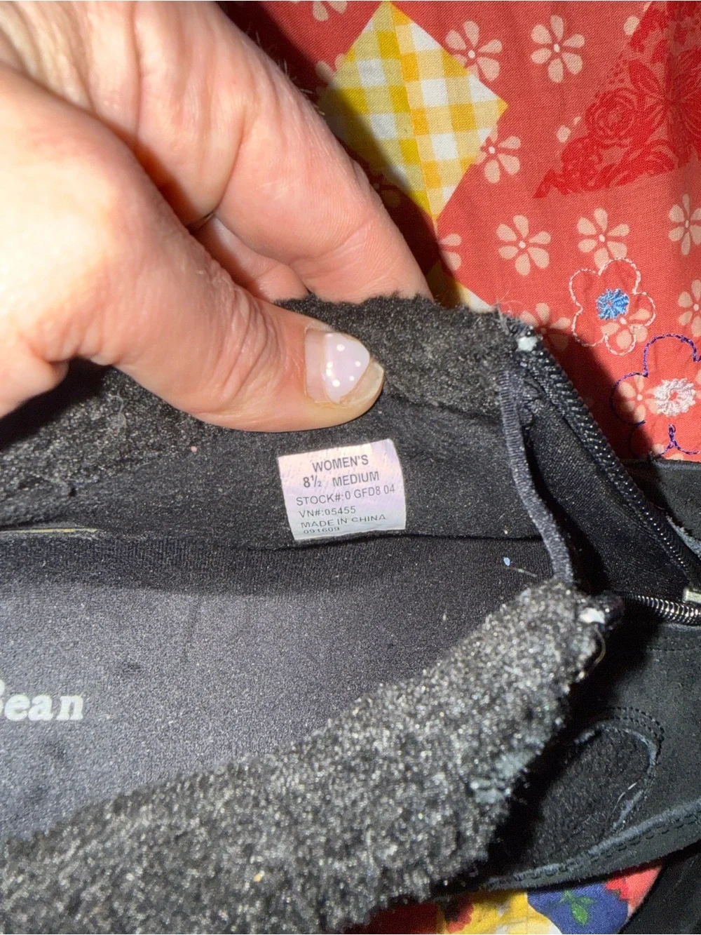 L.L. Bean Black Women's Zip-Front Suede Slippers
